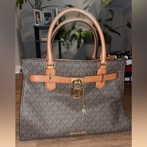 Michael Kors Brown and Tan Tote Bag